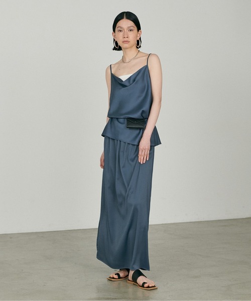 セール】【LARUTA】サテンドレープ2WAYキャミ（キャミソール