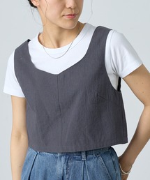 paradigm | コットンリネンバックオープンビスチェ(ベスト)