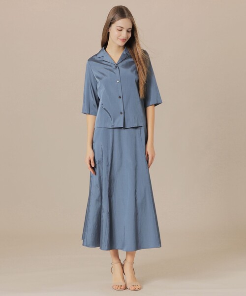 MACKINTOSH LONDON（マッキントッシュ ロンドン）の「シルキーサテンスカート（スカート・レディース・ライトブルー/ブラウン系その他・38/36）」の5枚目の写真