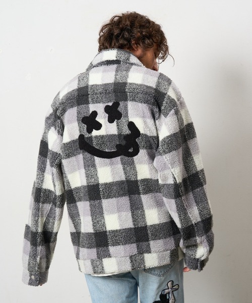 STUD MUFFIN(スタッドマフィン)の「STUD MUFFIN/スタッドマフィン/ブロックチェックムックボア サガラパッチワーク ブルゾン(ブルゾン・メンズ・ベージュ/グレー・2/3/4)」の15枚目の写真