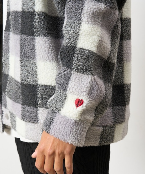 STUD MUFFIN(スタッドマフィン)の「STUD MUFFIN/スタッドマフィン/ブロックチェックムックボア サガラパッチワーク ブルゾン(ブルゾン・メンズ・ベージュ/グレー・2/3/4)」の18枚目の写真