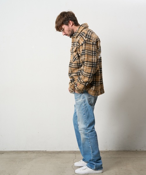 STUD MUFFIN(スタッドマフィン)の「STUD MUFFIN/スタッドマフィン/ブロックチェックムックボア サガラパッチワーク ブルゾン(ブルゾン・メンズ・ベージュ/グレー・2/3/4)」の20枚目の写真