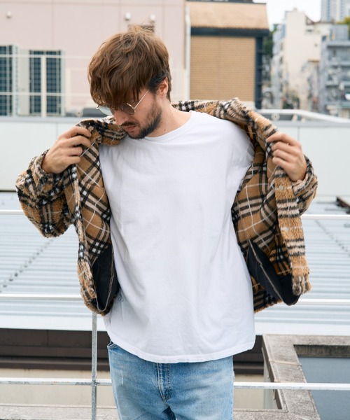 STUD MUFFIN(スタッドマフィン)の「STUD MUFFIN/スタッドマフィン/ブロックチェックムックボア サガラパッチワーク ブルゾン(ブルゾン・メンズ・ベージュ/グレー・2/3/4)」の14枚目の写真