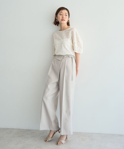 YECCA VECCA（イェッカヴェッカ）の「レースブラウス（シャツ/ブラウス・レディース・ブラック/グリーン/オフホワイト・FREE）」の4枚目の写真