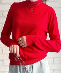 Tシャツ/カットソー（レッド/赤色系・タートルネック/ハイネック
