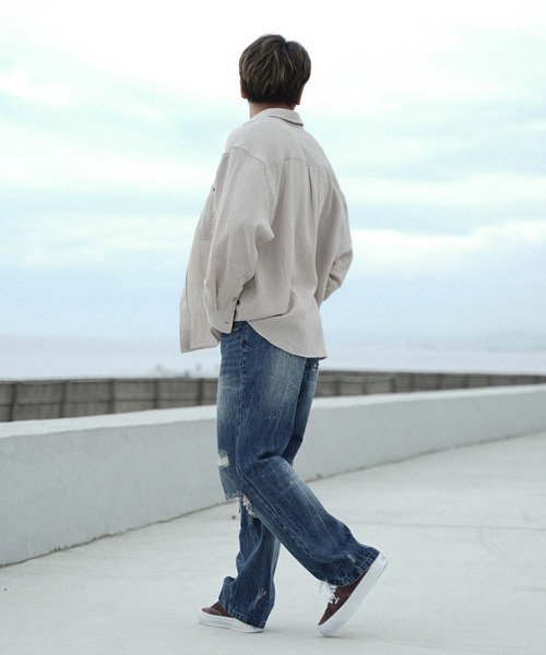 #Re:room(リルーム)の「ヴィンテージクラッシュワイドデニム(デニムパンツ・メンズ・ブルー・MEDIUM/LARGE/SMALL)」の21枚目の写真