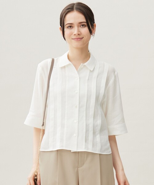 新品☆ ANAYI ラミーコットンローン袖刺繍ブラウス/セオリー、23区、ロペ シアーラミーローンクロップド丈 ブラウス（シャツ/ブラウス）｜自由区