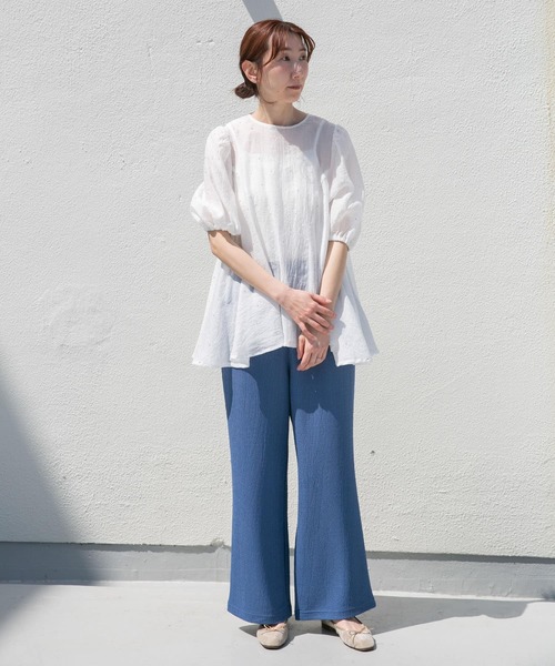 ITEMS URBANRESEARCH（アイテムズ アーバンリサーチ）の「カットヨウリュウイージーパンツ（その他パンツ・レディース・ブルー/モカ/ベージュ系その他/ブラック・FREE）」の7枚目の写真