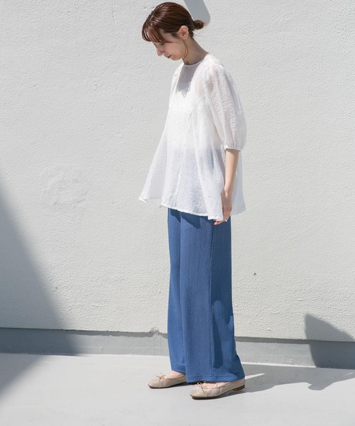 ITEMS URBANRESEARCH（アイテムズ アーバンリサーチ）の「カットヨウリュウイージーパンツ（その他パンツ・レディース・ブルー/モカ/ベージュ系その他/ブラック・FREE）」の8枚目の写真