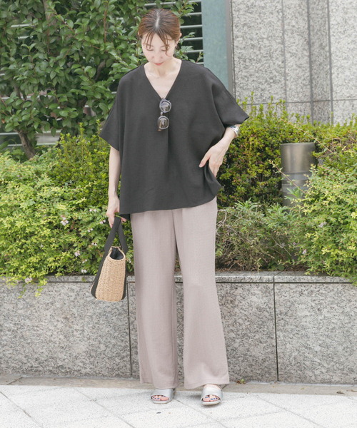 ITEMS URBANRESEARCH（アイテムズ アーバンリサーチ）の「カットヨウリュウイージーパンツ（その他パンツ・レディース・ブルー/モカ/ベージュ系その他/ブラック・FREE）」の14枚目の写真