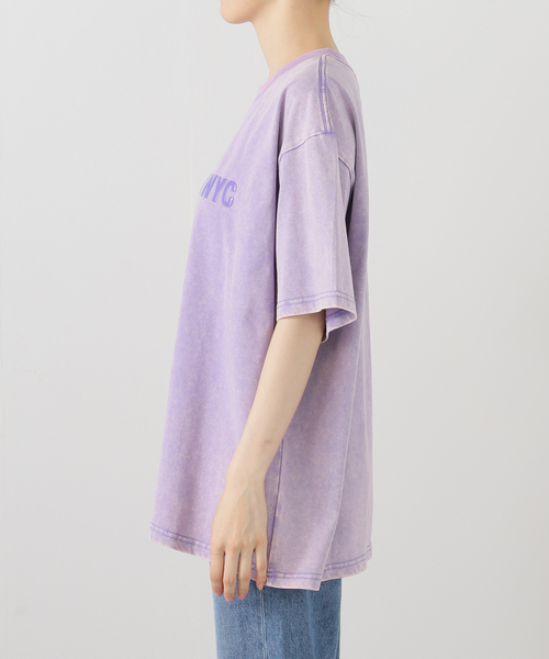 anna sui nyc(アナ スイ エヌ ワイ シー)の「ANNA SUI NYC/アナスイエヌワイシー/ダブルジェルプリントブリーチTシャツ(Tシャツ/カットソー・レディース・ブラック/パープル・FREE)」の22枚目の写真