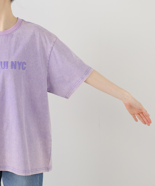 anna sui nyc(アナ スイ エヌ ワイ シー)の「ANNA SUI NYC/アナスイエヌワイシー/ダブルジェルプリントブリーチTシャツ(Tシャツ/カットソー・レディース・ブラック/パープル・FREE)」の19枚目の写真