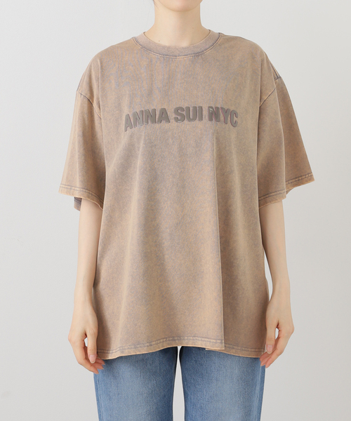 anna sui nyc(アナ スイ エヌ ワイ シー)の「ANNA SUI NYC/アナスイエヌワイシー/ダブルジェルプリントブリーチTシャツ(Tシャツ/カットソー・レディース・ブラック/パープル・FREE)」の13枚目の写真
