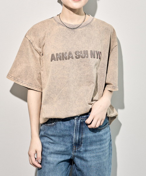 anna sui nyc(アナ スイ エヌ ワイ シー)の「ANNA SUI NYC/アナスイエヌワイシー/ダブルジェルプリントブリーチTシャツ(Tシャツ/カットソー・レディース・ブラック/パープル・FREE)」の12枚目の写真