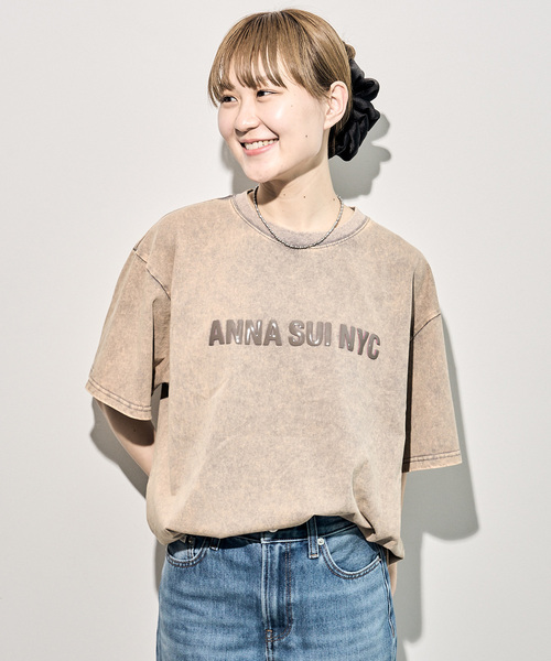 anna sui nyc(アナ スイ エヌ ワイ シー)の「ANNA SUI NYC/アナスイエヌワイシー/ダブルジェルプリントブリーチTシャツ(Tシャツ/カットソー・レディース・ブラック/パープル・FREE)」の9枚目の写真