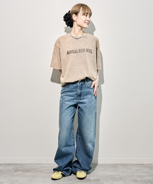 anna sui nyc(アナ スイ エヌ ワイ シー)の「ANNA SUI NYC/アナスイエヌワイシー/ダブルジェルプリントブリーチTシャツ(Tシャツ/カットソー・レディース・ブラック/パープル・FREE)」の6枚目の写真