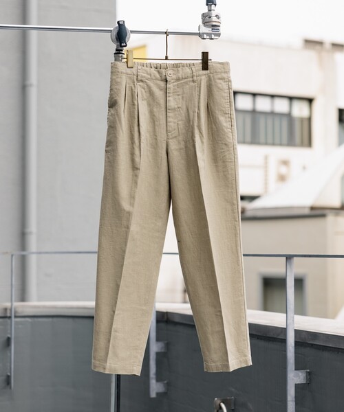 セール】LINEN COTTON EASY SLACKS/リネン コットン イージー