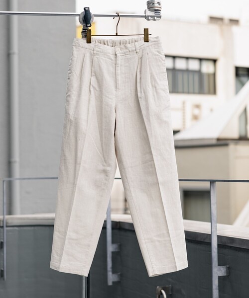 セール】LINEN COTTON EASY SLACKS/リネン コットン イージー