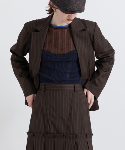 AULA AILA（アウラアイラ）の「2WAYルーズジャケット（テーラードジャケット・レディース・ブラック/グレー/ブラウン・0）」の8枚目の写真