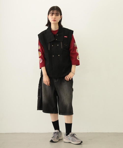 MILKFED.(ミルクフェド)の「DEFORMED COLLAR DUCK VEST(ベスト・レディース・ブラック/オリーブ/ライトピンク・ONE SIZE)」の17枚目の写真