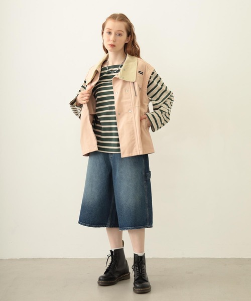 MILKFED.(ミルクフェド)の「DEFORMED COLLAR DUCK VEST(ベスト・レディース・ブラック/オリーブ/ライトピンク・ONE SIZE)」の8枚目の写真