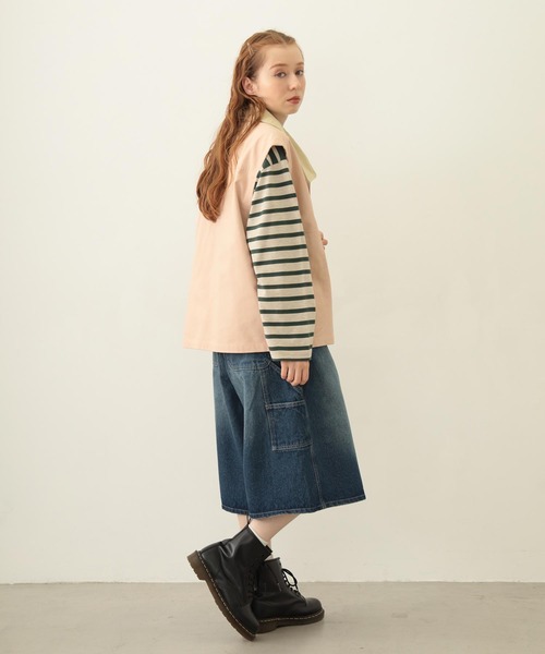 MILKFED.(ミルクフェド)の「DEFORMED COLLAR DUCK VEST(ベスト・レディース・ブラック/オリーブ/ライトピンク・ONE SIZE)」の10枚目の写真