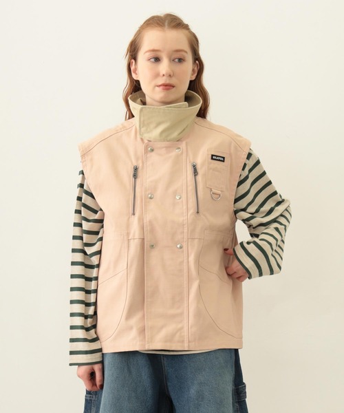 MILKFED.(ミルクフェド)の「DEFORMED COLLAR DUCK VEST(ベスト・レディース・ブラック/オリーブ/ライトピンク・ONE SIZE)」の5枚目の写真