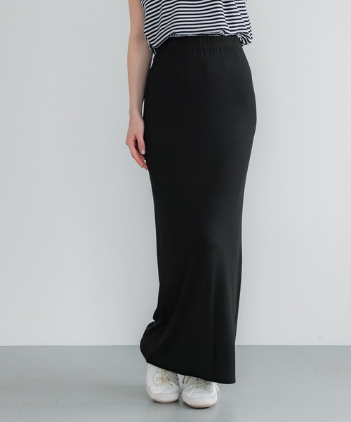coca(coca)(コカ)の「【WEB限定セール】リブタイトスカート(スカート・レディース・チャコール/ブラック・M/L/XL)」の3枚目の写真