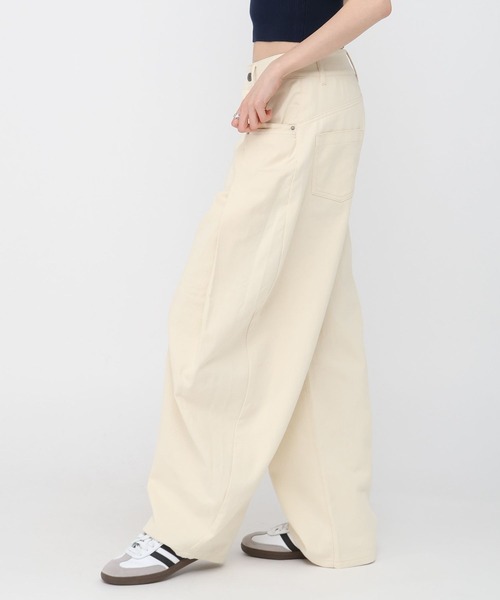 3.3 Field Trip （3.3フィールドトリップ）の「3.3 Field Trip／タックバルーンパンツ（カーゴパンツ・レディース・ブラウン/アイボリー/チャコール・SMALL/MEDIUM）」の4枚目の写真