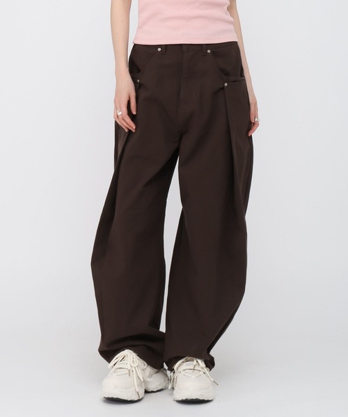 3.3 Field Trip （3.3フィールドトリップ）の「3.3 Field Trip／タックバルーンパンツ（カーゴパンツ・レディース・ブラウン/アイボリー/チャコール・SMALL/MEDIUM）」の10枚目の写真