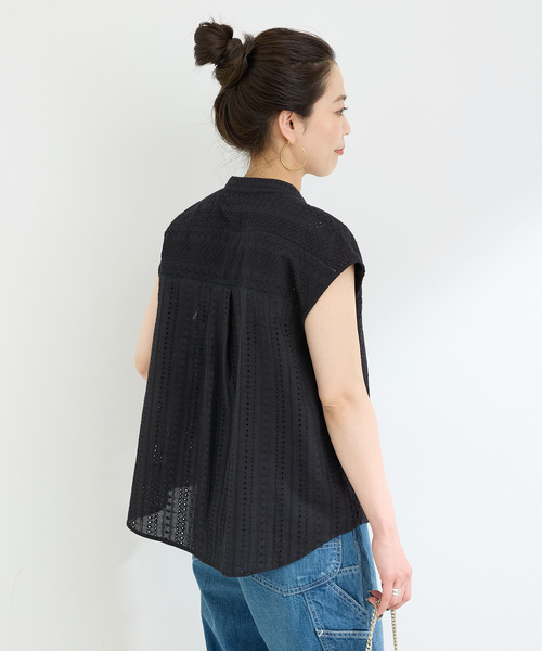 【未使用タグ付き】　ベーセーストック　ブラウス シャツ レースシャツ ブラック セール】手洗い可 / レースシャツ（シャツ/ブラウス）｜B.C