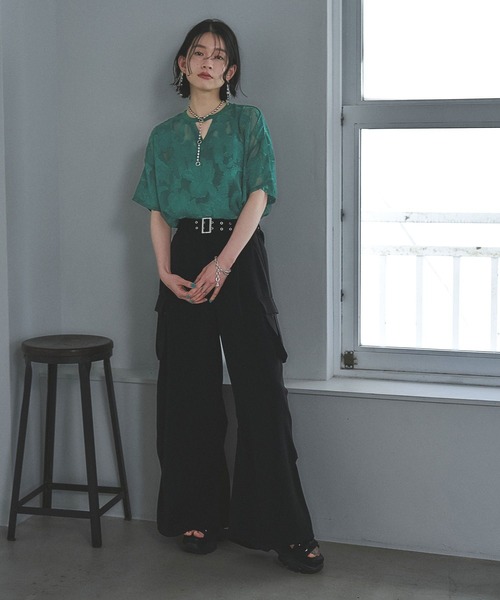 トップス HARE シアージャガードトップス(HARE)（Tシャツ/カットソー）｜HARE