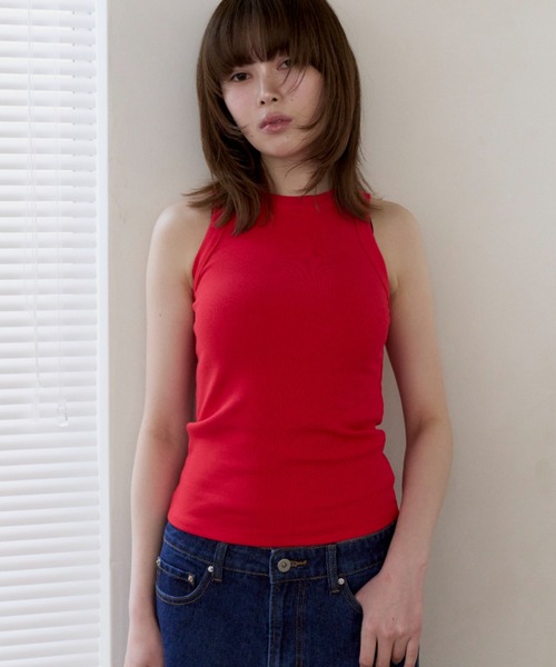 haek(ハク)の「american sleeve color rib tank top/アメスリカラーリブタンクトップ(タンクトップ・レディース・ネイビー/イエロー/レッド/グレー/ブラック/ライトブルー・FREE)」の6枚目の写真