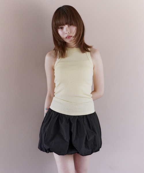 haek(ハク)の「american sleeve color rib tank top/アメスリカラーリブタンクトップ(タンクトップ・レディース・ネイビー/イエロー/レッド/グレー/ブラック/ライトブルー・FREE)」の5枚目の写真