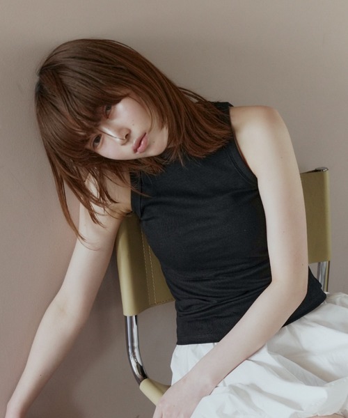 haek(ハク)の「american sleeve color rib tank top/アメスリカラーリブタンクトップ(タンクトップ・レディース・ネイビー/イエロー/レッド/グレー/ブラック/ライトブルー・FREE)」の21枚目の写真