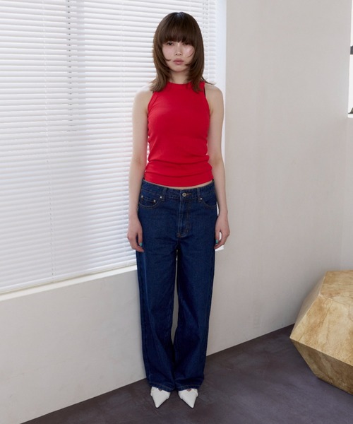haek(ハク)の「american sleeve color rib tank top/アメスリカラーリブタンクトップ(タンクトップ・レディース・ネイビー/イエロー/レッド/グレー/ブラック/ライトブルー・FREE)」の16枚目の写真
