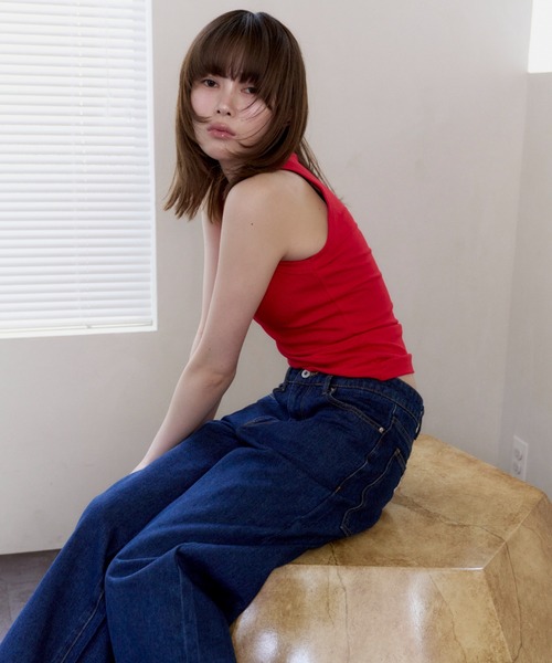 haek(ハク)の「american sleeve color rib tank top/アメスリカラーリブタンクトップ(タンクトップ・レディース・ネイビー/イエロー/レッド/グレー/ブラック/ライトブルー・FREE)」の11枚目の写真