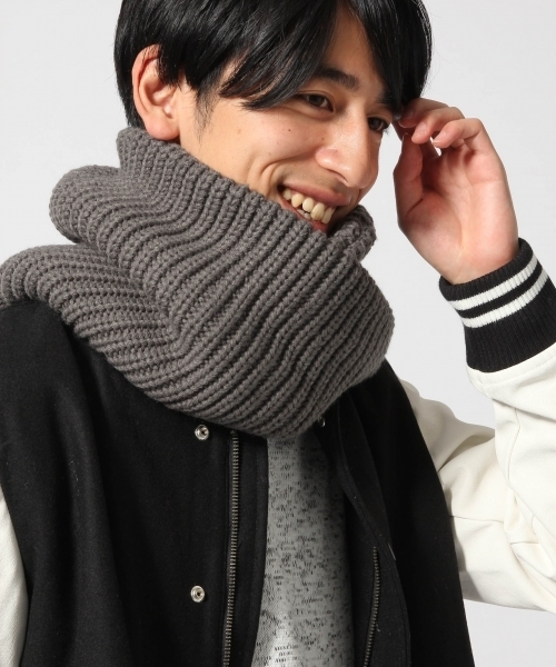 RAGEBLUE(レイジブルー)の「ローゲージスヌード/705386(ストール/ショール・メンズ・ダークグレー/ブラック/ネイビー・FREE)」の11枚目の写真