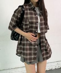Y2Kチェック柄ビッグシャツ ユニセックス