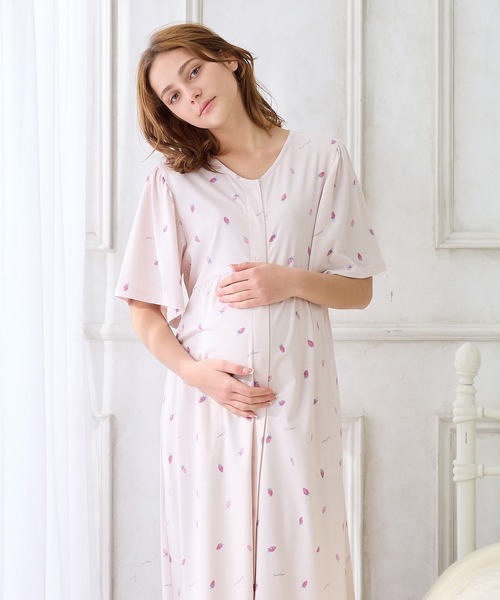 【専用出品】天使風お洋服 B ピンク➕悪魔風お洋服C ふくれシャーリングリボンネグリジェ/ ワンピースパジャマ(産前・産後