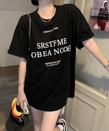 ロゴプリントTシャツ 半袖韓国風トップス