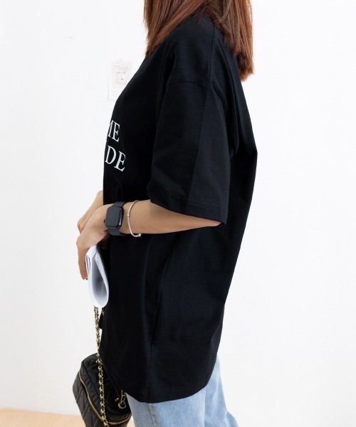 Miniministore（ミニミニストア）の「ロゴプリントTシャツ 半袖韓国風トップス（Tシャツ/カットソー・レディース・ブラック/ホワイト・L/M）」の18枚目の写真