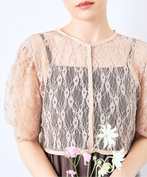 CELEN（セレン）の「《2025新作》【オケージョンドレス/結婚式/お呼ばれ】2WAYレースボレロ付きチュールフレアドレス 2点セット（ドレス・レディース・ベージュ/ブラック/グレー・FREE）」の7枚目の写真