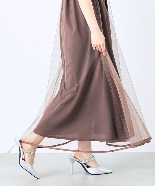 CELEN（セレン）の「《2025新作》【オケージョンドレス/結婚式/お呼ばれ】2WAYレースボレロ付きチュールフレアドレス 2点セット（ドレス・レディース・ベージュ/ブラック/グレー・FREE）」の9枚目の写真