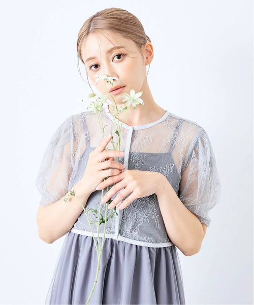 CELEN（セレン）の「《2025新作》【オケージョンドレス/結婚式/お呼ばれ】2WAYレースボレロ付きチュールフレアドレス 2点セット（ドレス・レディース・ベージュ/ブラック/グレー・FREE）」の12枚目の写真