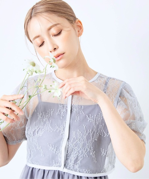 CELEN（セレン）の「《2025新作》【オケージョンドレス/結婚式/お呼ばれ】2WAYレースボレロ付きチュールフレアドレス 2点セット（ドレス・レディース・ベージュ/ブラック/グレー・FREE）」の16枚目の写真