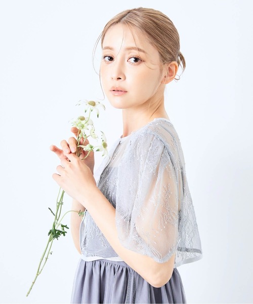 CELEN（セレン）の「《2025新作》【オケージョンドレス/結婚式/お呼ばれ】2WAYレースボレロ付きチュールフレアドレス 2点セット（ドレス・レディース・ベージュ/ブラック/グレー・FREE）」の17枚目の写真