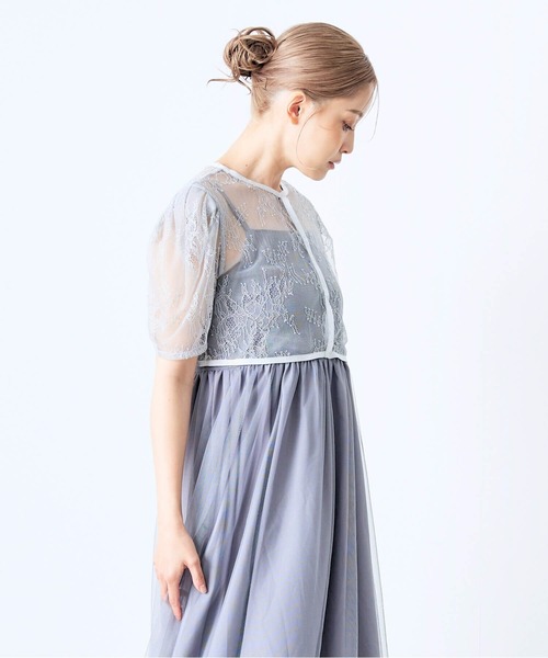 CELEN（セレン）の「《2025新作》【オケージョンドレス/結婚式/お呼ばれ】2WAYレースボレロ付きチュールフレアドレス 2点セット（ドレス・レディース・ベージュ/ブラック/グレー・FREE）」の21枚目の写真