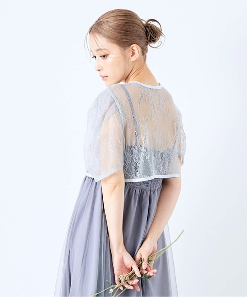 CELEN（セレン）の「《2025新作》【オケージョンドレス/結婚式/お呼ばれ】2WAYレースボレロ付きチュールフレアドレス 2点セット（ドレス・レディース・ベージュ/ブラック/グレー・FREE）」の22枚目の写真