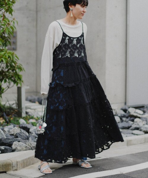 【美品】apolina コーデュロイ ワンピース ワンピース 『コーデュロイ ドロストシャツワンピース ライト